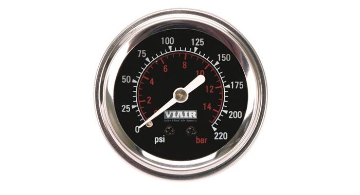 Viair 220 PSI 2" Single Needle Air Gauge - (90089 / 90090)