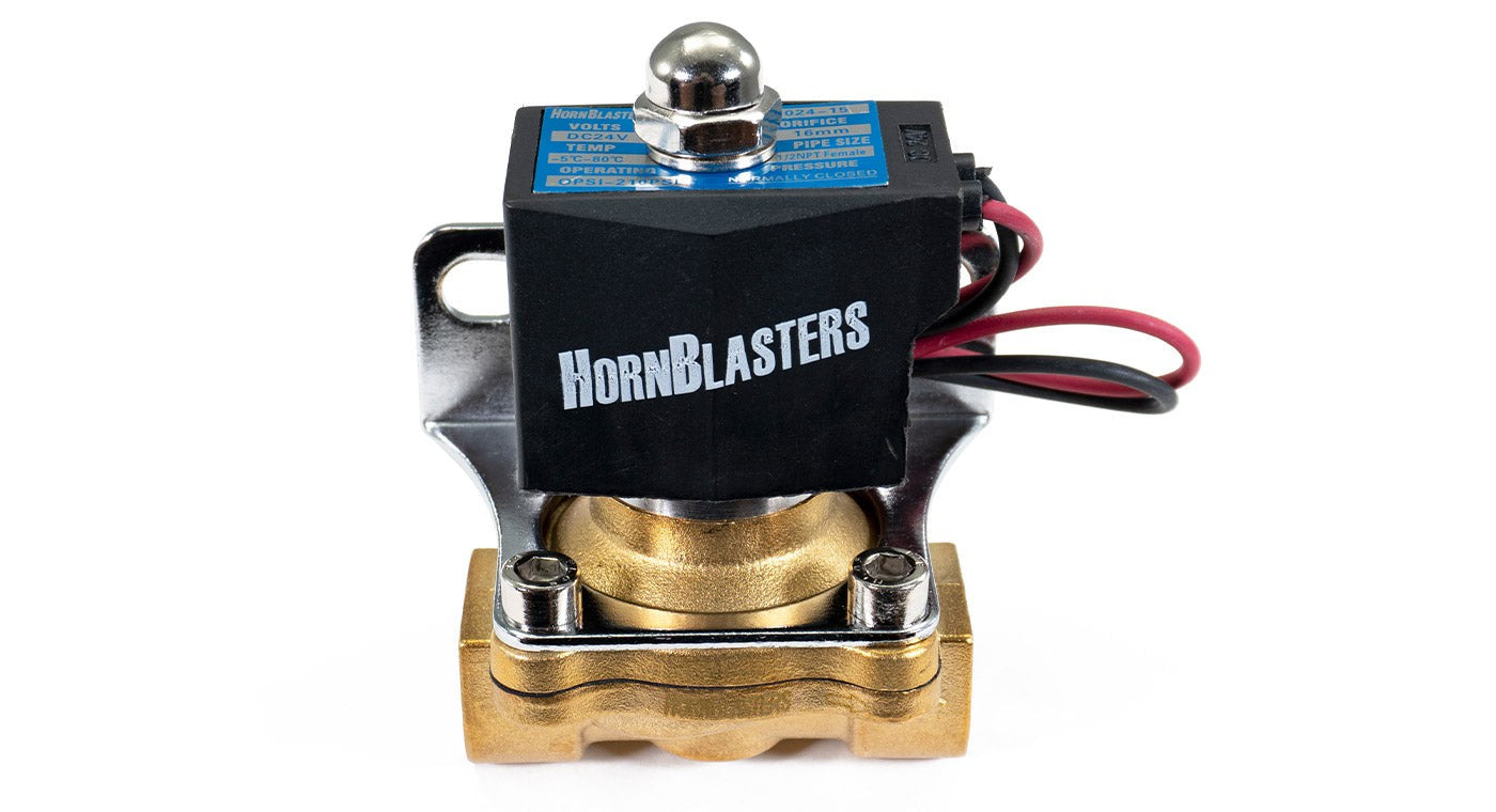 HornBlasters Brass 1/2" 24 Volt Electric Air Valve