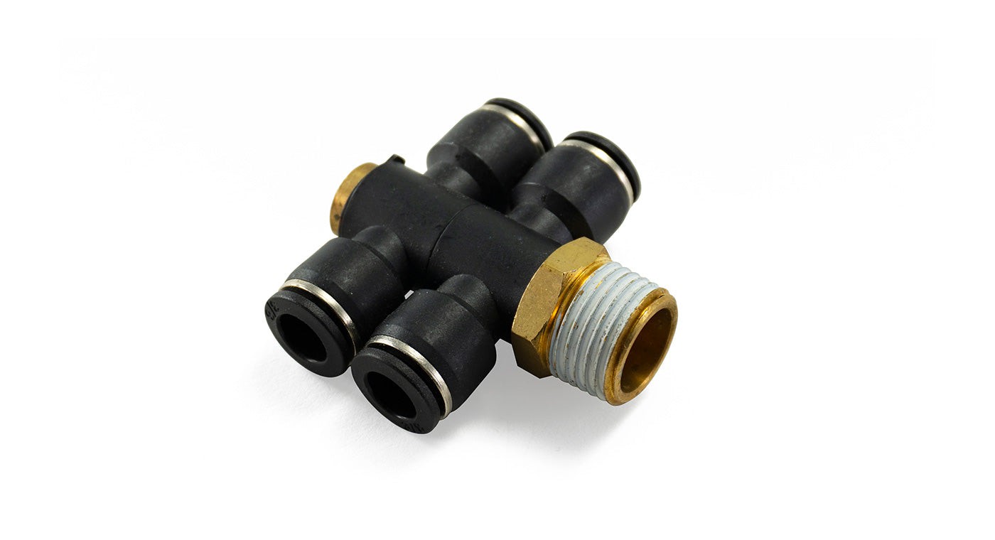 1/2" Male NPT to 3/8" PTC 4-Way