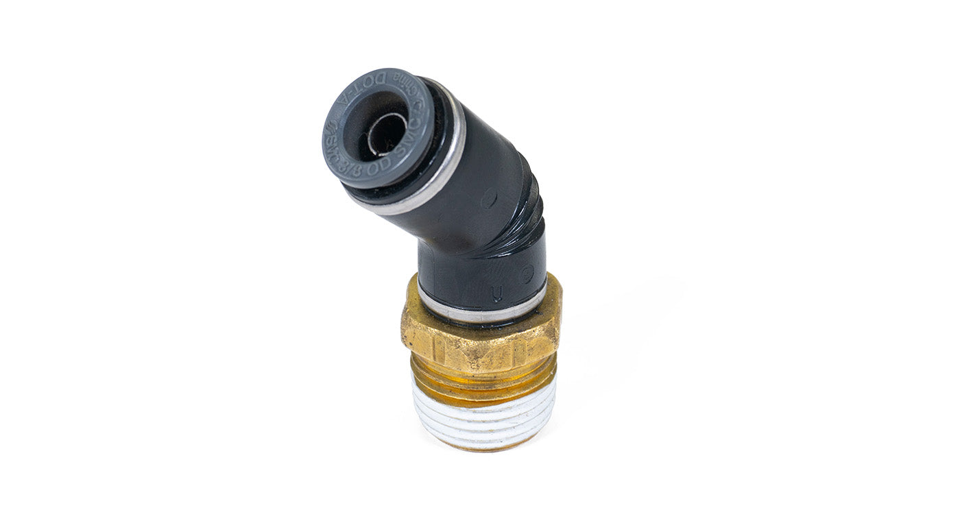 1/2" NPT to 3/8" PTC 45-Degree Elbow Fitting