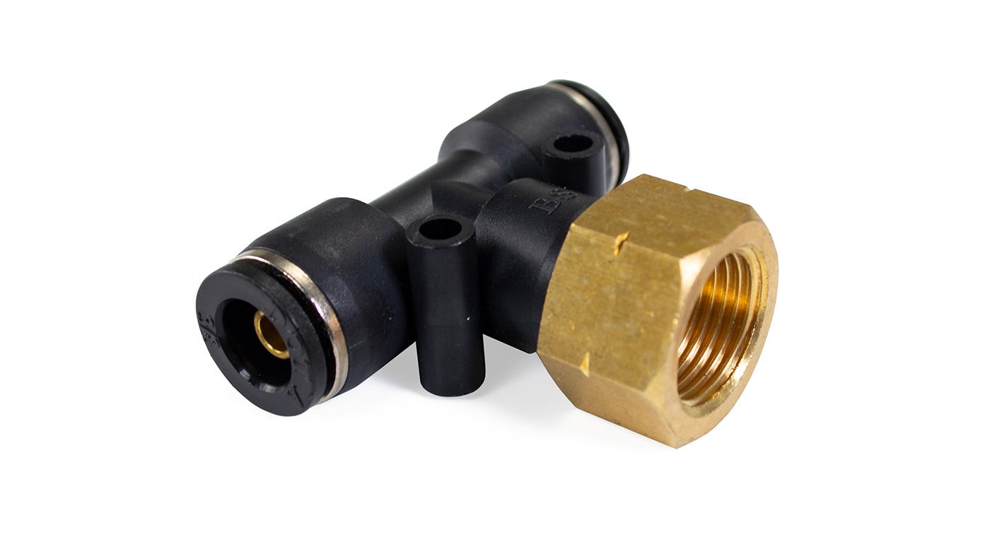 3/8" Female NPT to 3/8" PTC Union Tee