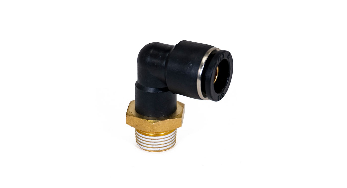 3/8" Male BSPT to 1/2" PTC Elbow Fitting