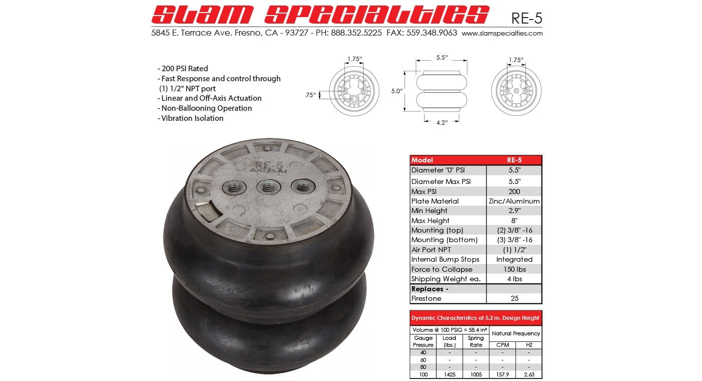 Slam Specialties RE-5 200 PSI Air Bag