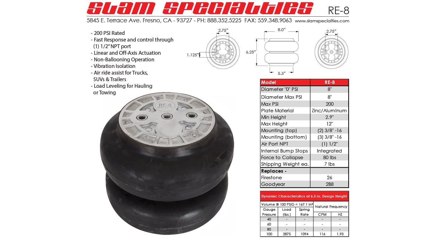 Slam Specialties RE-8 200 PSI Air Bag